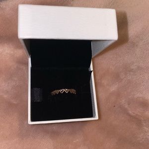 Pandora rose heart link ring